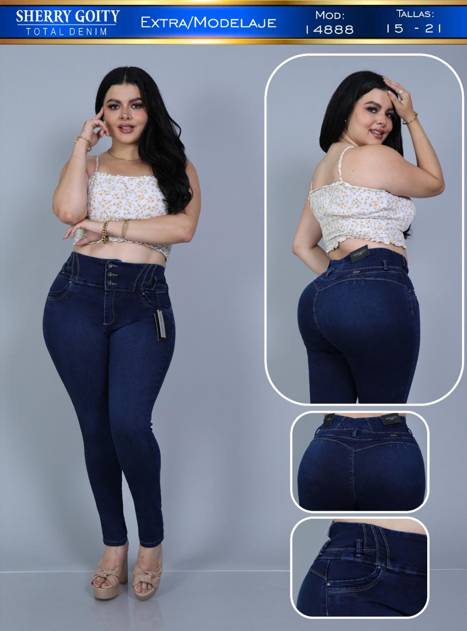 Sherry Goity Total Denim Pantalon Extra/Modelaje Modelo 14888