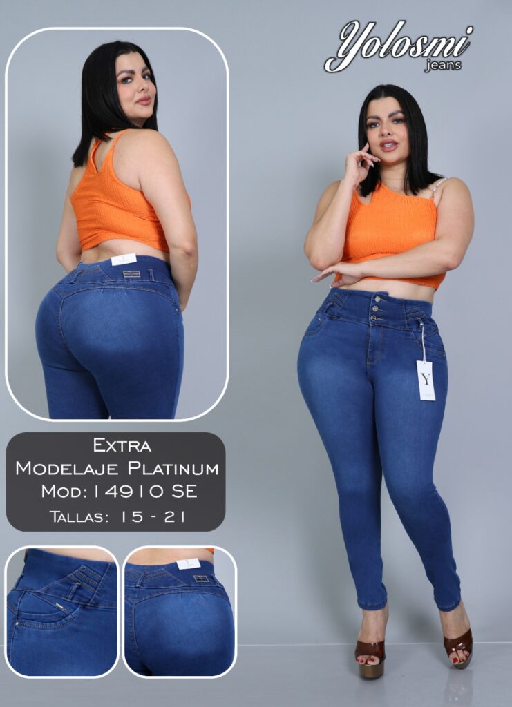 Yolosmi Jeans Pantalón Extra/Modelaje Platinum Modelo 14983