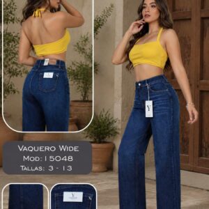 YOLOSMY JEANS PANTALON DAMA VAQUERO WIDE MODELO 15048