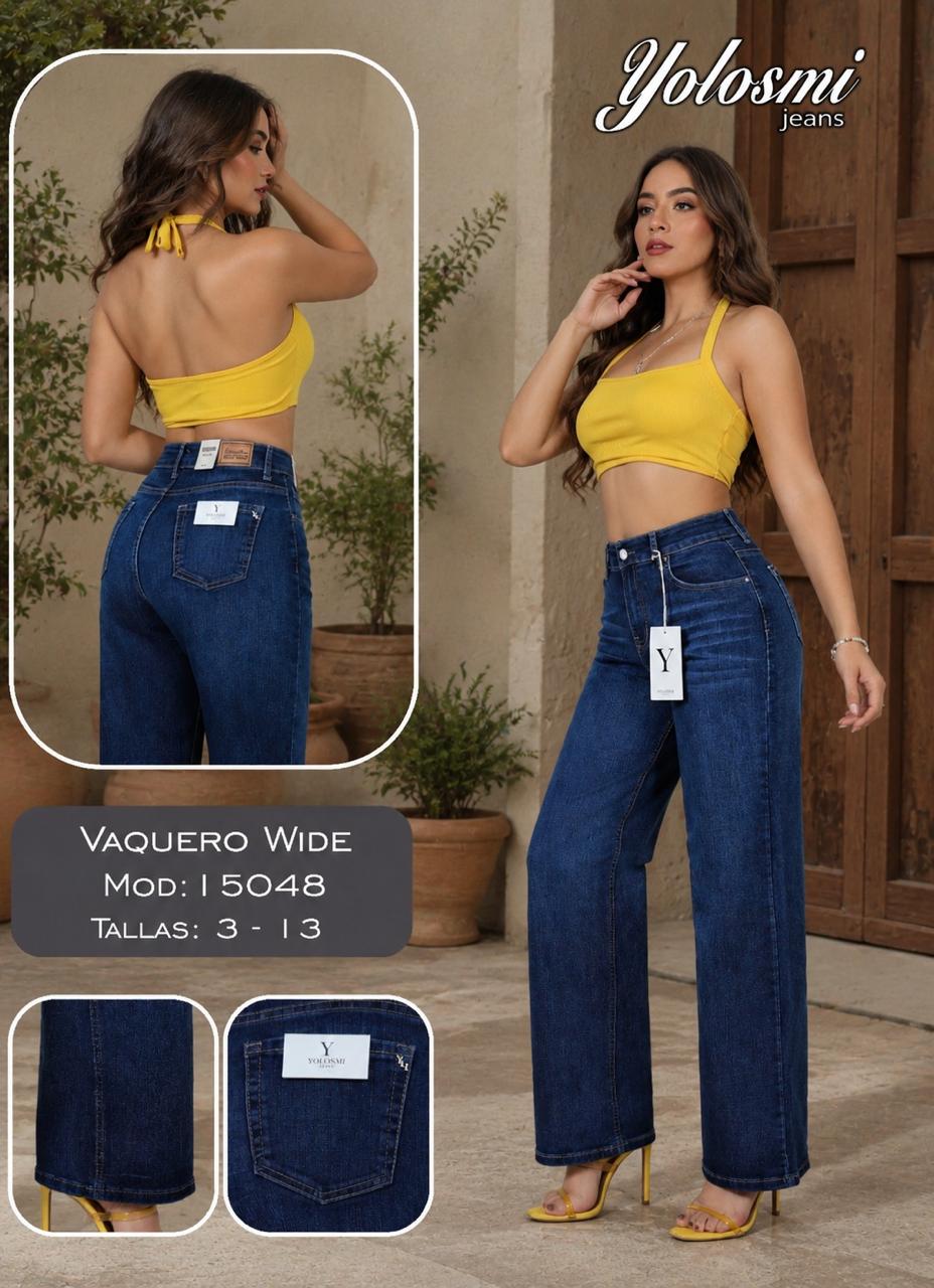 YOLOSMY JEANS PANTALON DAMA VAQUERO WIDE MODELO 15048