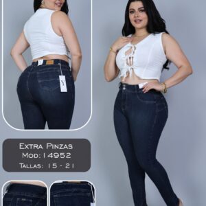 YOLOSMY JEANS PANTALON DAMA EXTRA-PINZAS MODELO 14952