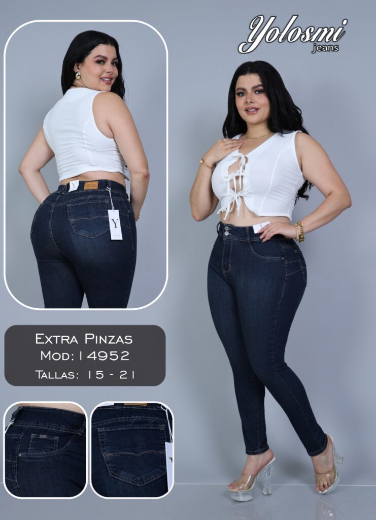YOLOSMY JEANS PANTALON DAMA EXTRA-PINZAS MODELO 14952