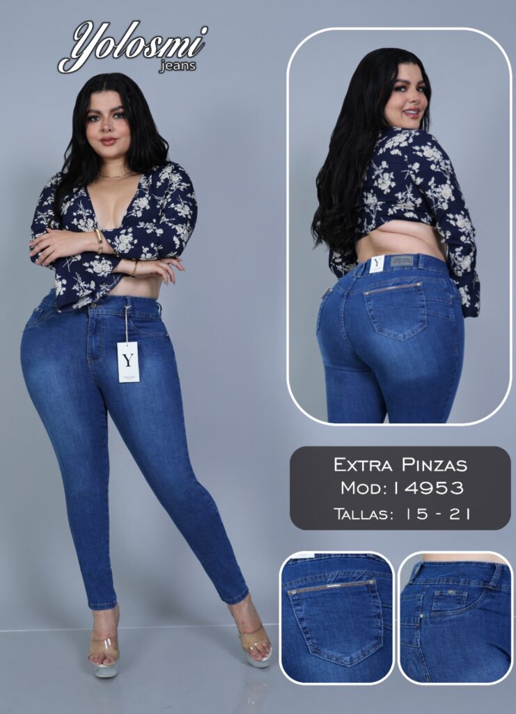 YOLOSMY JEANS PANTALON DAMA EXTRA-PINZAS MODELO14953